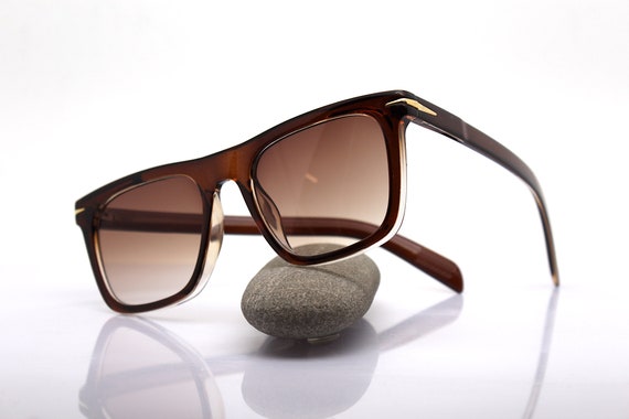 Square classic sunglasses man brown frame gradien… - image 6