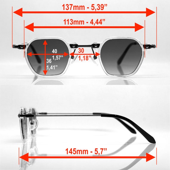 Small squared octagonal sunglasses man woman tran… - image 4