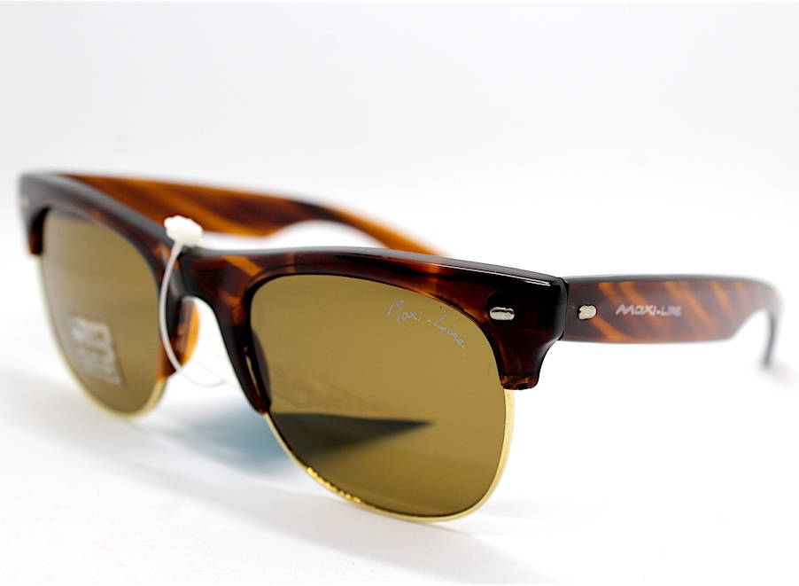 MADE IN ITALY square sunglasses men brown tortoise glass lens Occhiali