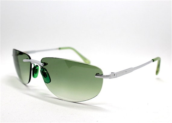 Rectangular oval rimless sunglasses for men and w… - image 6