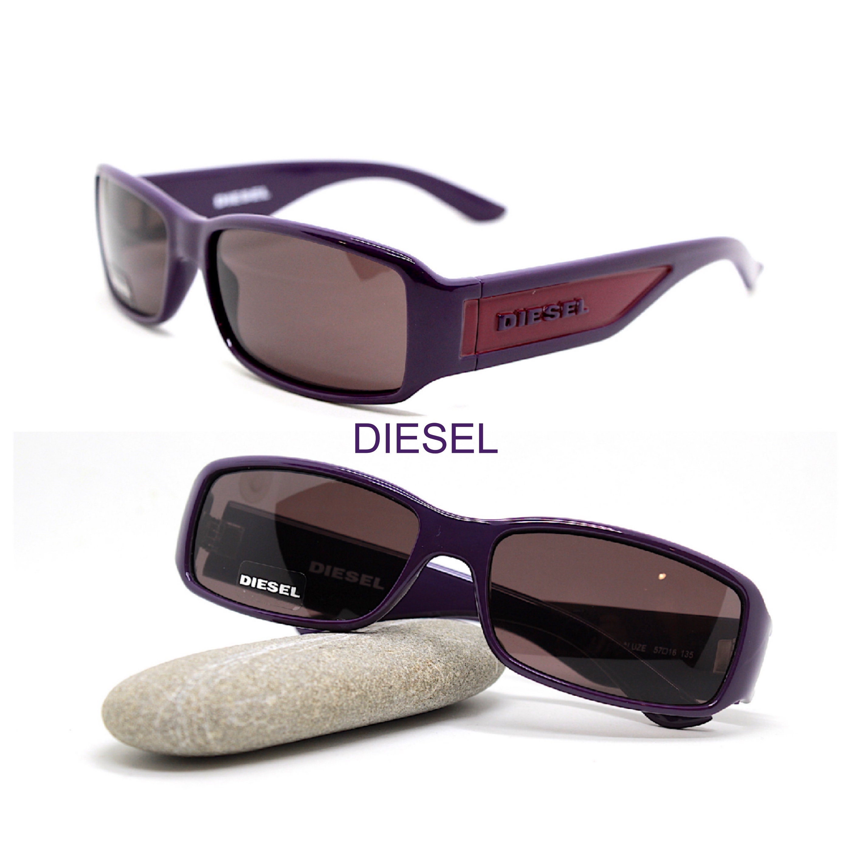 DIESEL DS 0037 rectangular sunglasses man purple red brown vintage 90s  Occhiali da sole uomo rettangolare viola rosso marrone