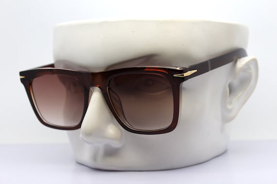 Square classic sunglasses man brown frame gradien… - image 9