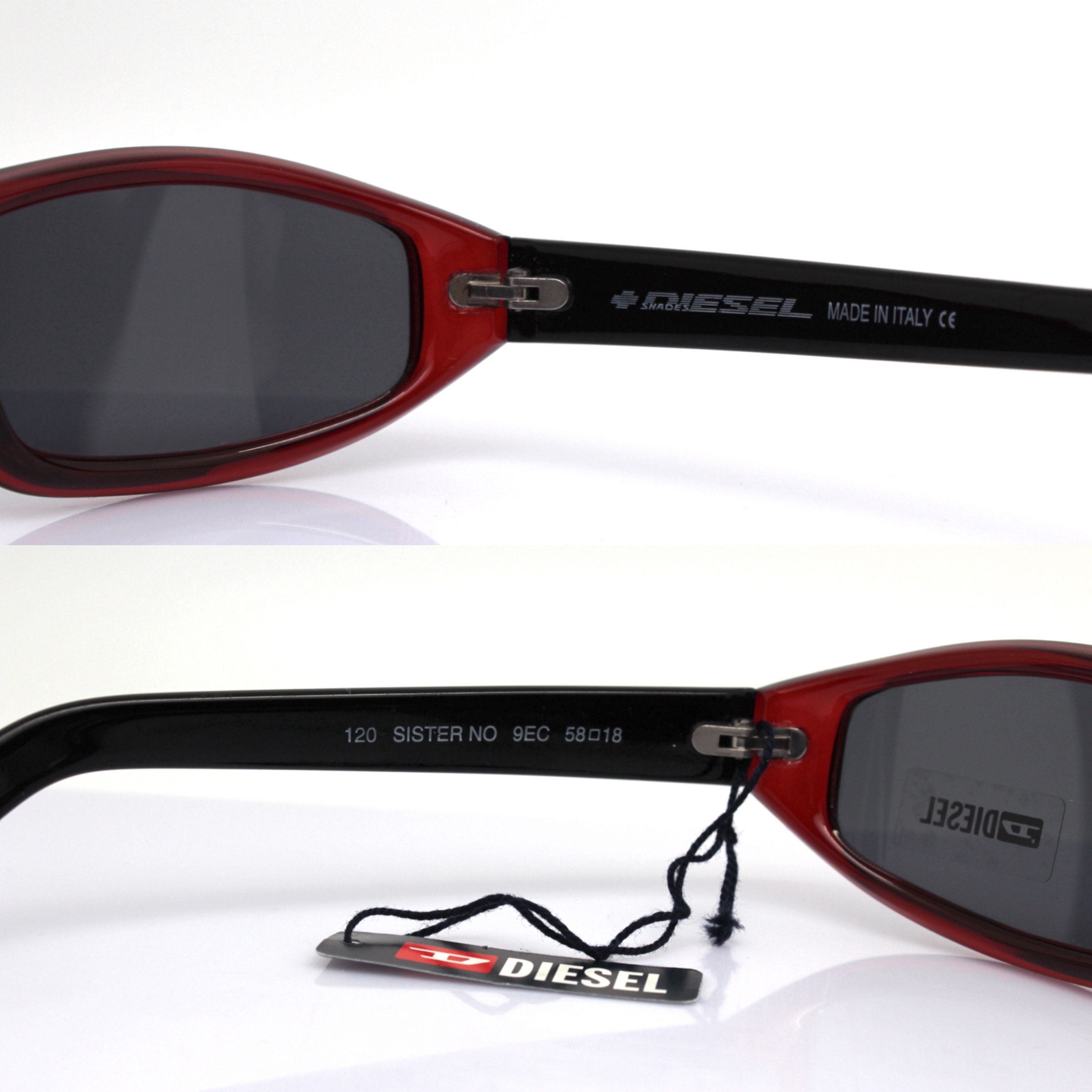 NWT Diesel Sunglasses Orange Sister No Wrap Oval DIESEL SISTER NO Made in Italy Wrap Oval Low Rectangular  main image 3
