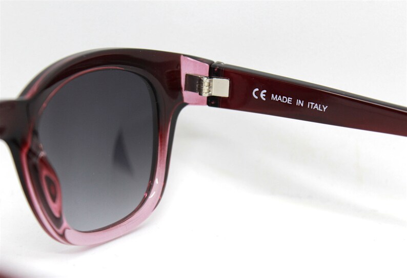 Occhiali sole uomo donna quadrato rotondo nero maculato marrone viola Square round sunglasses woman man black purple spotted Made in Italy