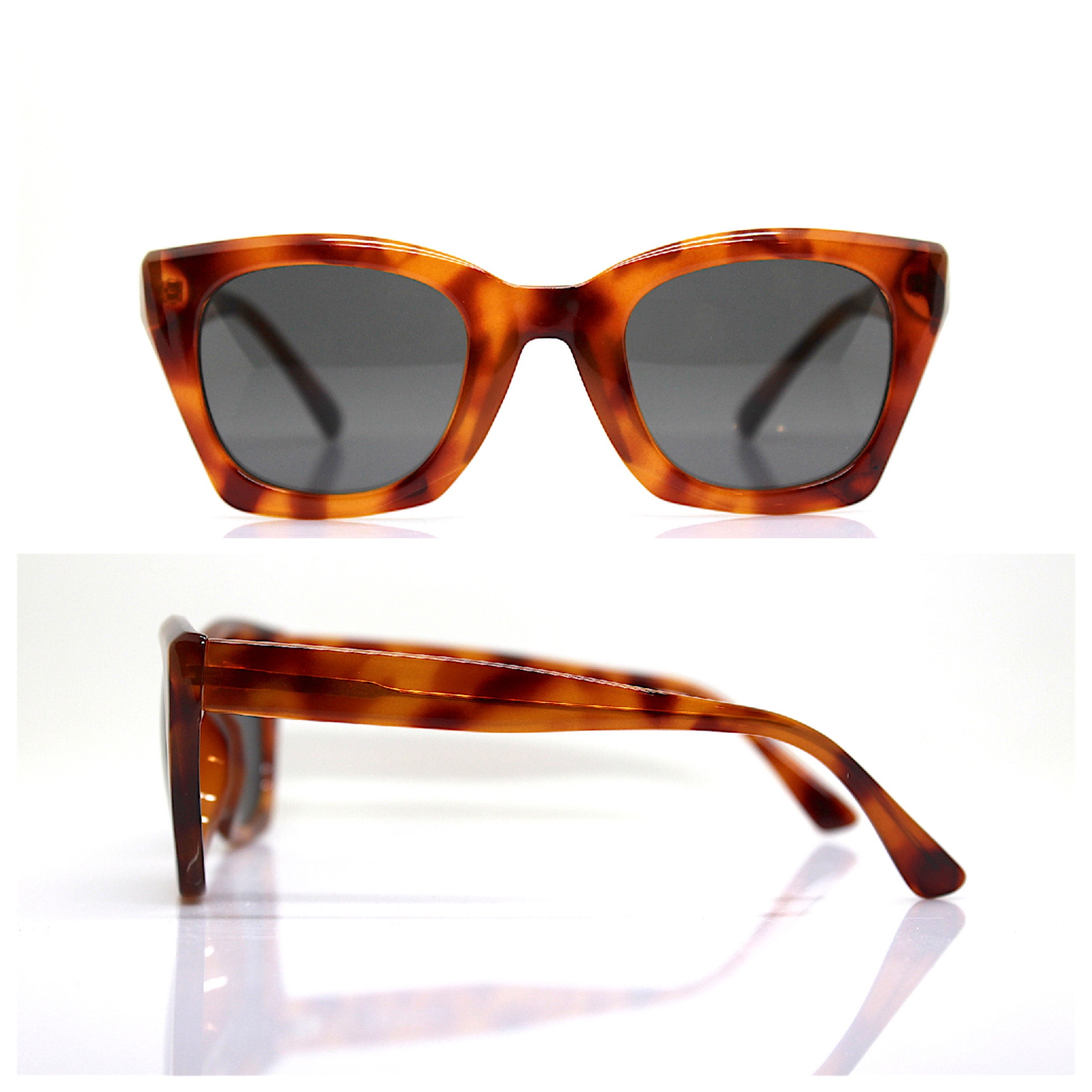 MADE IN ITALY square classic sunglasses woman acetate tortoise blonde ...