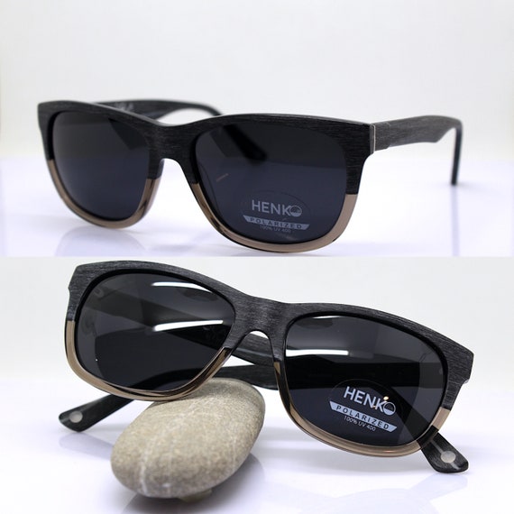 HENKO square rectangular classic sunglasses man b… - image 3