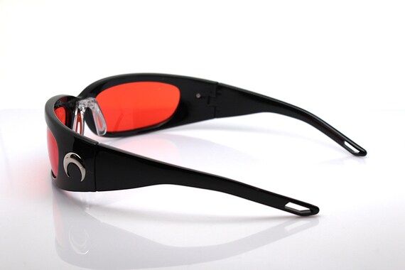 Wrap snug rectangular Sunglasses man woman glossy… - image 10