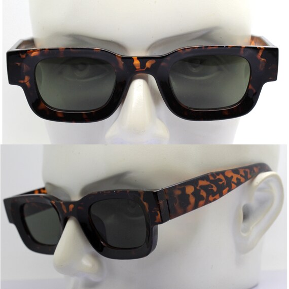 Small square rectangular Sunglasses man woman tor… - image 10