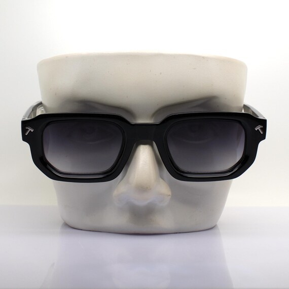 RECTANGULAR SUNGLASSES MEN, polygonal shine black… - image 7