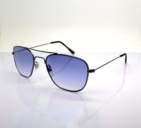 PILOT SQUARE SUNGLASSES men small glasses gunmeta… - image 6