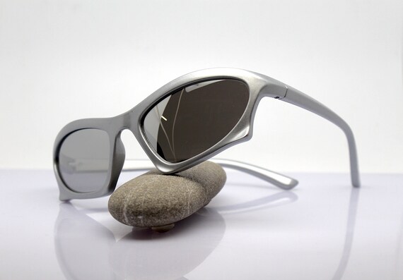 Wrap oval dynamic facet rectangular Sunglasses ma… - image 7