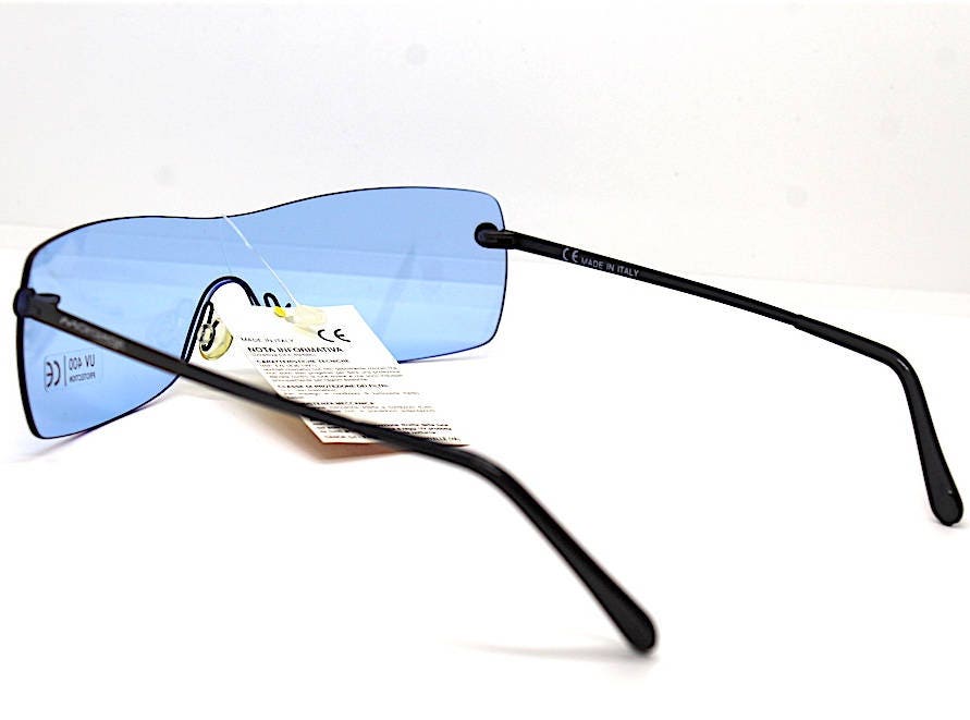 MADE IN ITALY Occhiali da sole vintage mascherina rettangolare lente