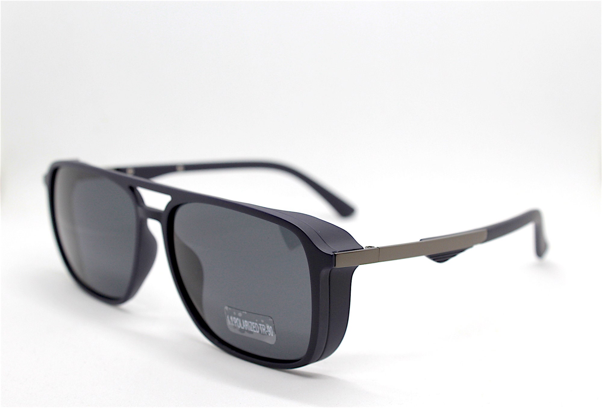 Occhiali da sole uomo aviatore quadrato blu scuro opaco Aviator man