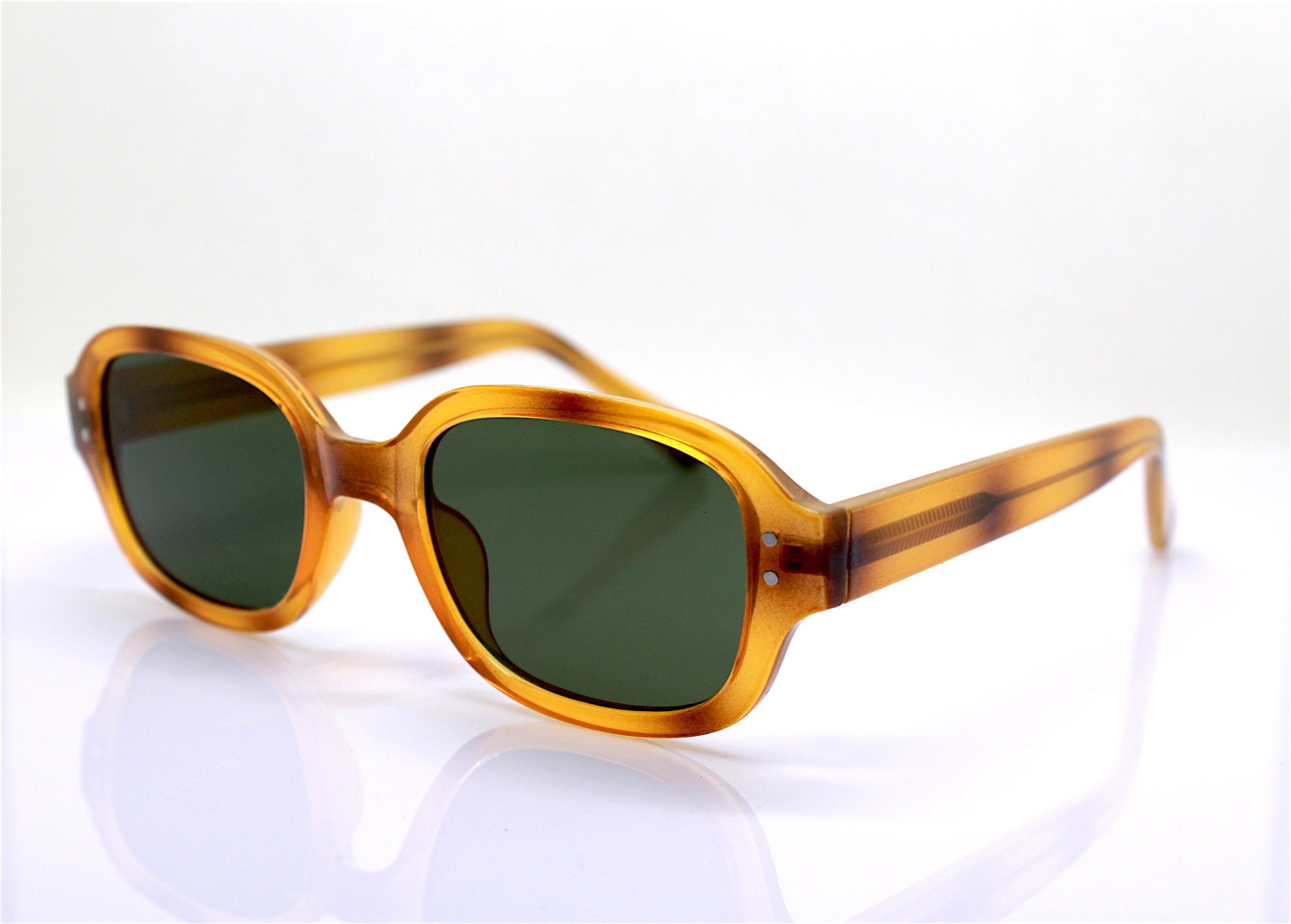 Vintage Polarized Sunglasses Johnny Depp Black Round Mellow Night-Yellow  UV400