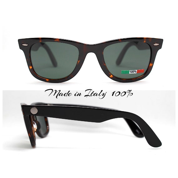 MADE IN ITALY Square classic sunglasses man tortoi