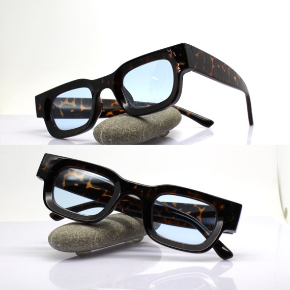 Small square rectangular Sunglasses man woman tor… - image 4