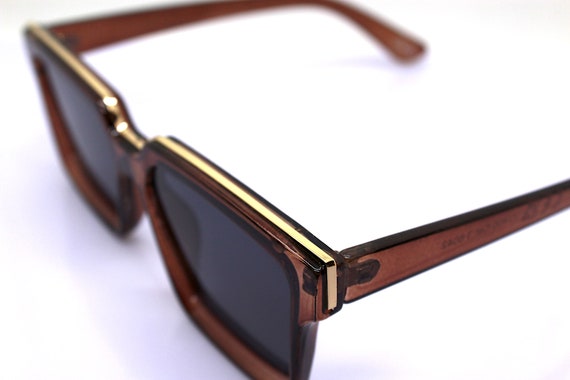 Classic oversize square sunglasses man woman tran… - image 6