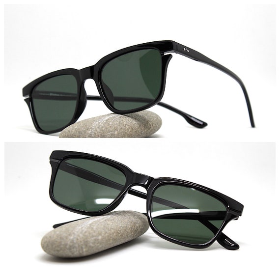 Square rectangular classic sunglasses man black b… - image 9