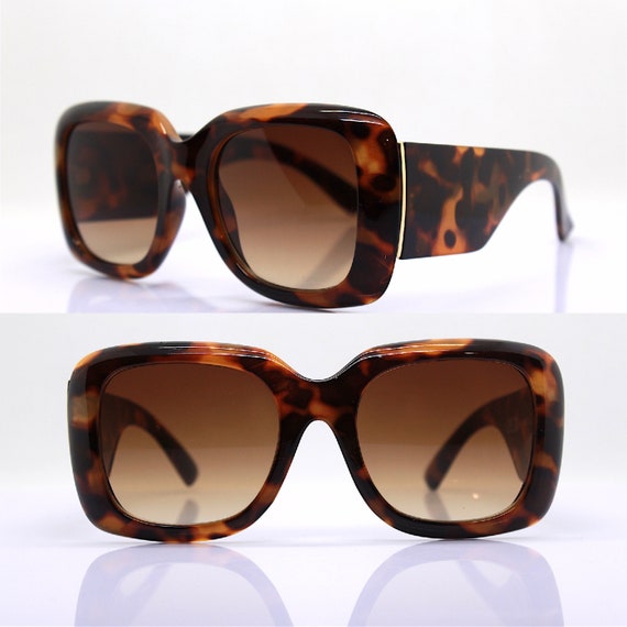 Classic big square oversize sunglasses woman brow… - image 1