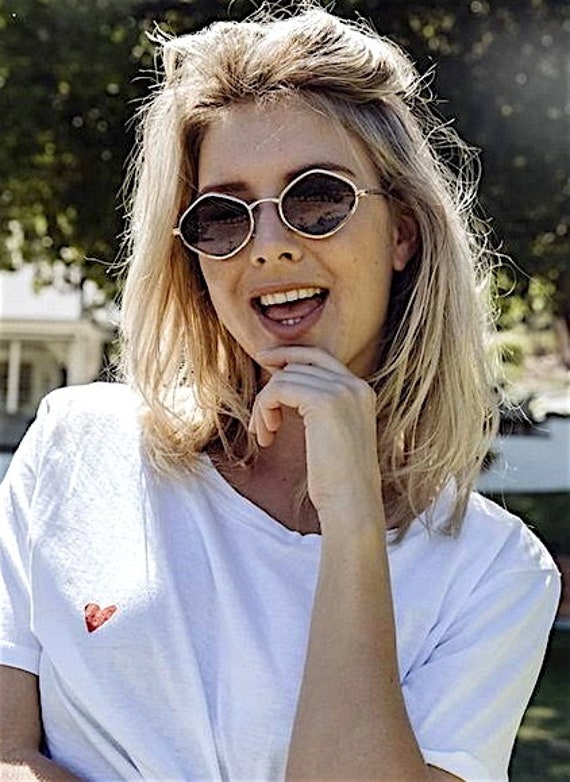 Hexagonal rhombus gafas de sol mujer hombre metal marco - Etsy España