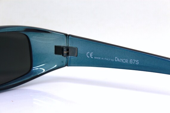 VINTAGE 90s SUNGLASSES Rectangular Transparent Bl… - image 7