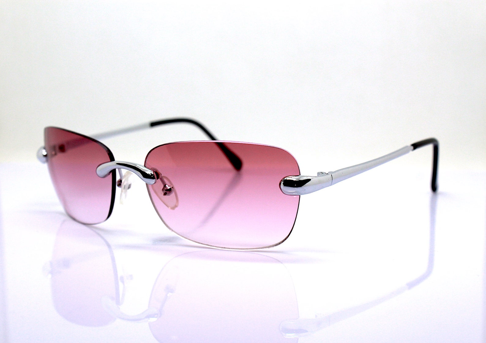 Rimless Glasant Square Rectangle Sunglasses Man Woman Metal Etsy