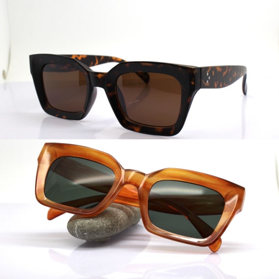 WOMEN'S SUNGLASSES Square butterfly rectangular a… - image 3