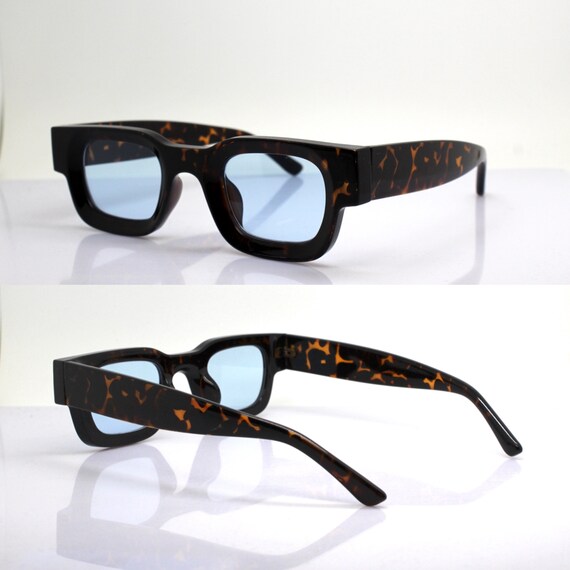 Small square rectangular Sunglasses man woman tor… - image 5