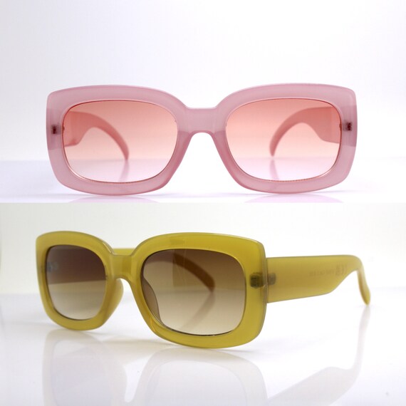 WOME'S SUNGLASSES squared rectangular frame recyc… - image 3