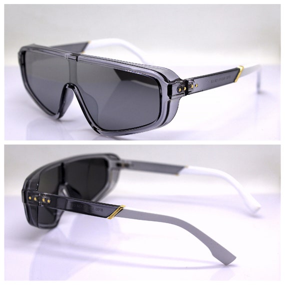 Mask oversize triangular rectangular sunglasses m… - image 3