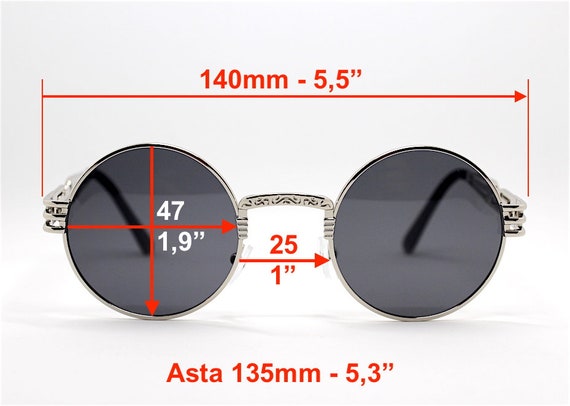 Round Sunglasses Vintage Mirror Lens New Mens Womens Round Hippie Sunglasses  | eBay