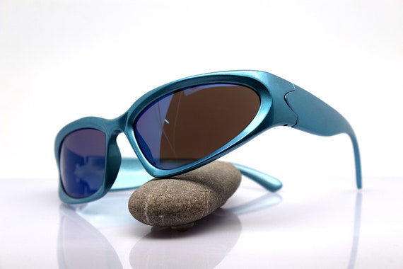 Wrap oval cat eye rectangular Sunglasses man woma… - image 6