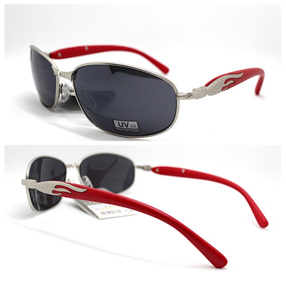 Locman Occhiali Occhiali Da Sole Locs LC53 Stile Gangster Biker - Avvolgenti, UV400, Nero O Bianco Occhiali Da Sole Biker - Foto 9