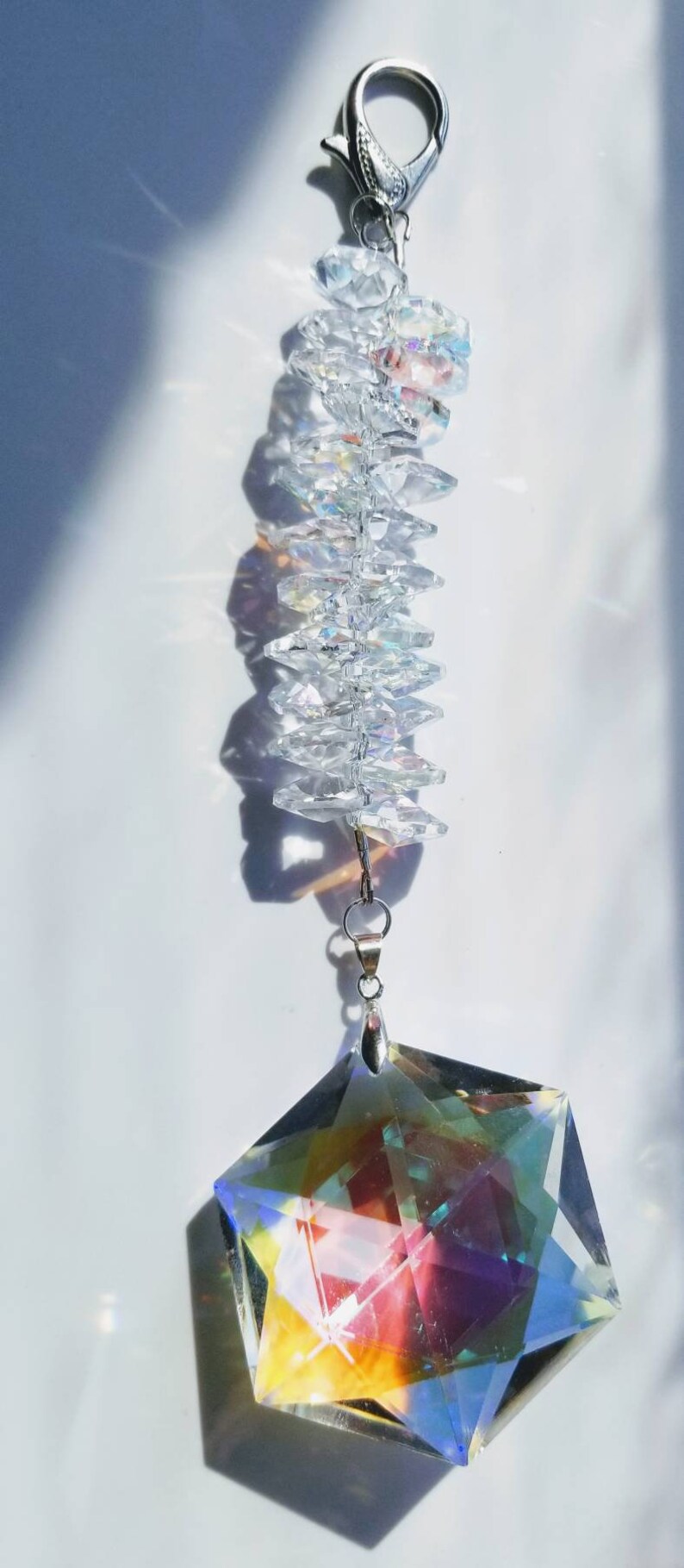 Handmade Large crystal Suncatcher 76mmAB prism with 3 inches Etsy