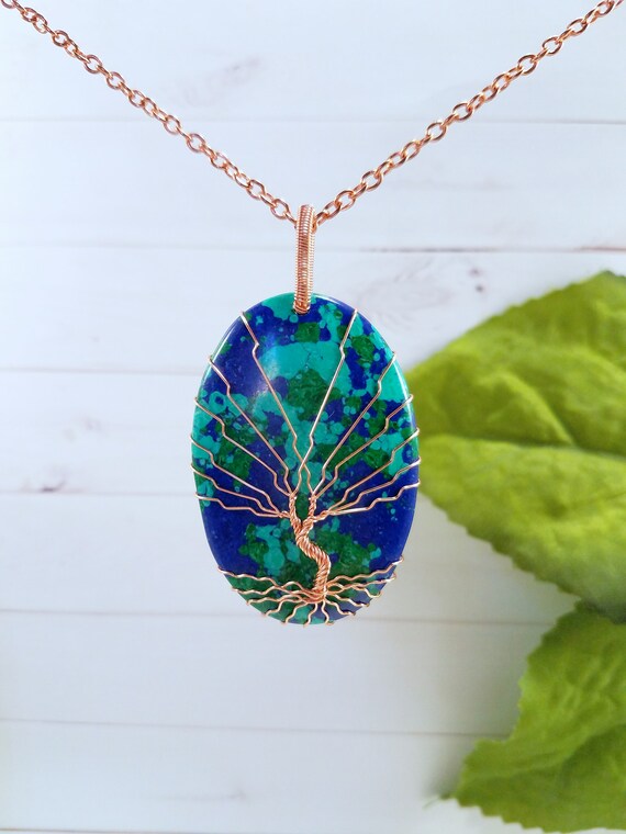 Earth Day Necklace Tree Of Life Pendant Copper Image 0