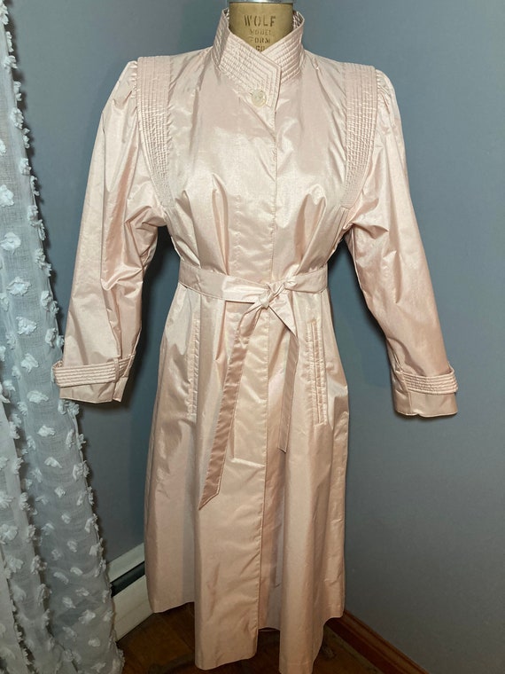 Vintage 1980s Pale Pink All Weather Trench Coat