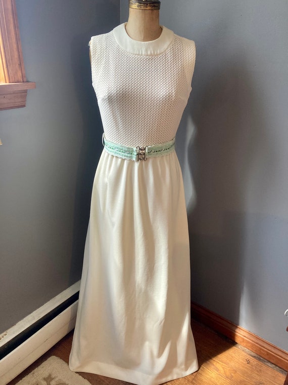 90’s Off White Linen Tank Overall Dress by Phyllis Maxx main image 1