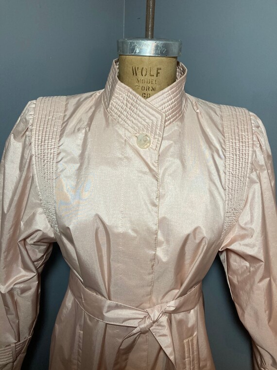 Vintage 1980s Pale Pink All Weather Trench Coat - image 2