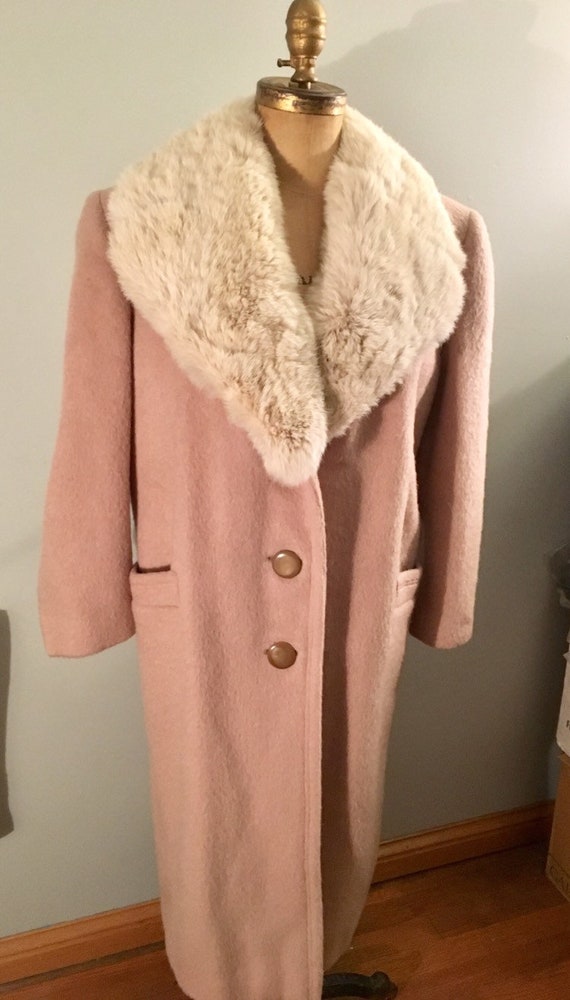 Beautiful Vintage Blush Pink Mohair Blend Big Fur