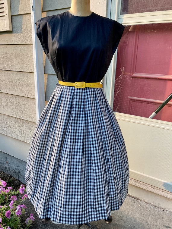 Vintage 1960s Mode O’Day Black And White Gingham D