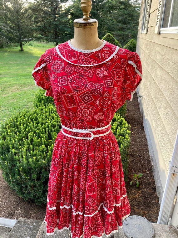 Sweet Dixie Vintage 1960s Bandana Print Dress