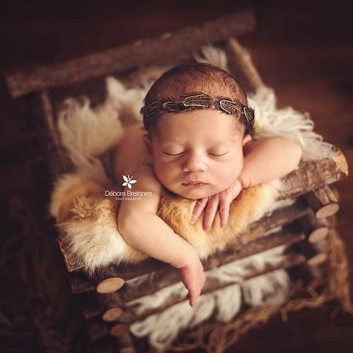 Rustic Bed Acacia Brown Newborn Photography Prop Ready Etsy