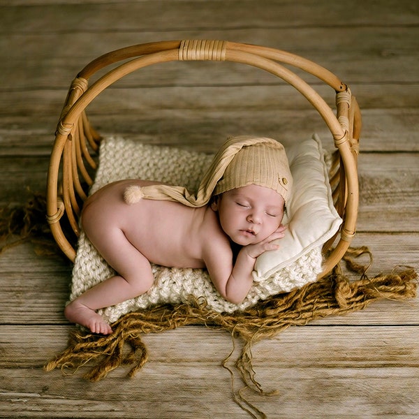 Berceau de rêve en rotin, accessoire de photographie pour nouveau-né, lit en bambou - prêt à être expédié