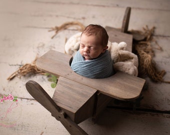 Wood Rustic Airplane, Newborn Photography Prop - Ready to Ship