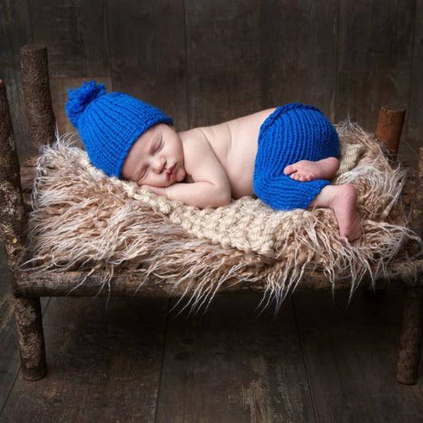 Rustic Bed - Log Headboard, Newborn Photography Prop, Wood Log Bed - Ready to Ship