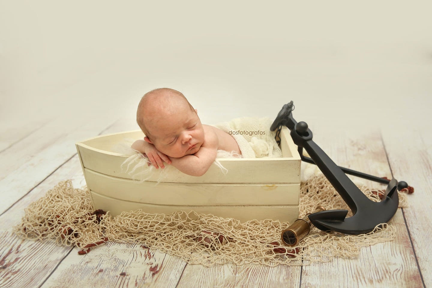 Rustic Boat off White, Newborn Photography Prop Ready to Ship 