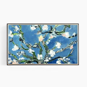 Samsung Frame TV Art, Almond Blossom Blue Floral Samsung Art TV, Flower Art, Digital Download for Samsung Frame, Digital Download, van gogh