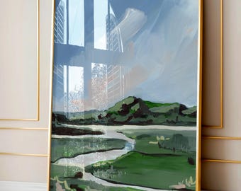 Salt Marsh Art Print: Coastal Landscape Painting