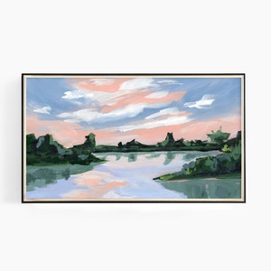 Sunset on the Marsh Samsung Frame TV Art, Coastal Landscape Painting, Coastal Art, Digital Download for Samsung Frame