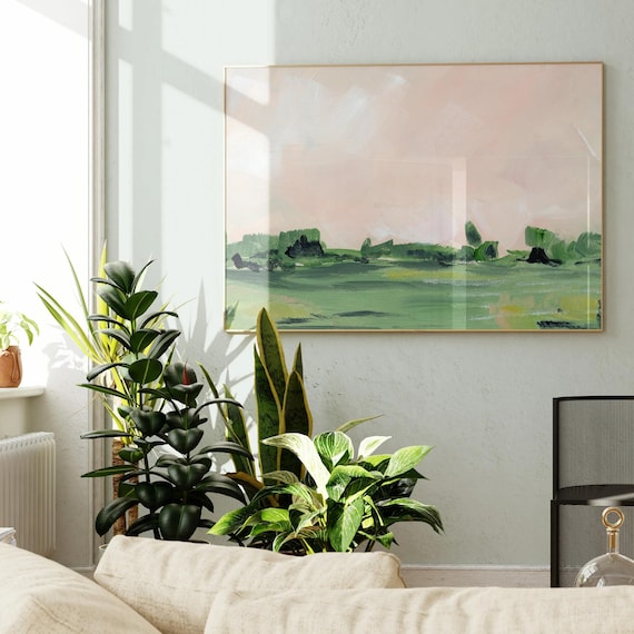Rosé Sky Landscape Print: Modern Minimalist Art